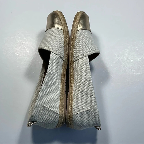 KAANAS Women's Espadrilles Sz 10 Marseille Cap Toe Two Toned Gold Jute Leather - Picture 8 of 8